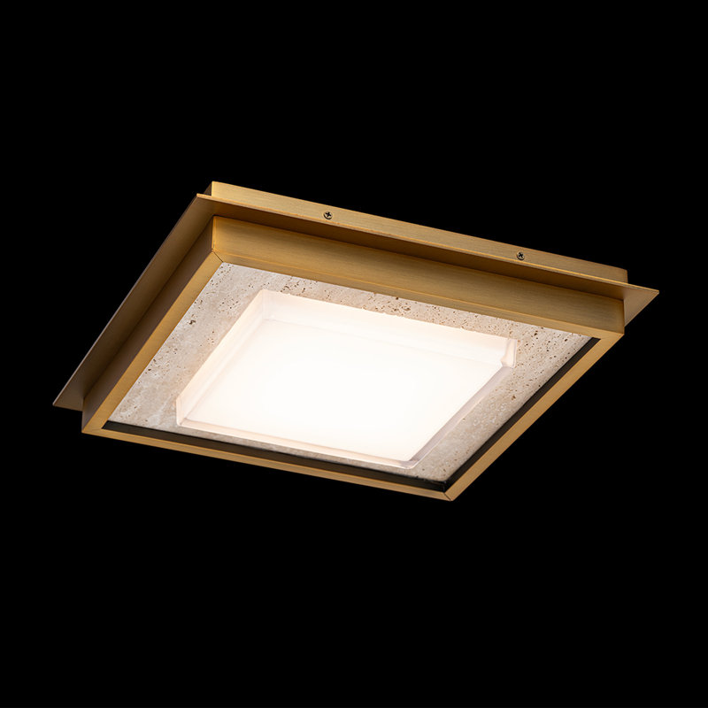 Plafonnier encastré à DEL à intensité variable pour grande tribune avec interrupteur de température de couleur intégré (2 700 K / 3 000 K / 3 500 K / 4 000 K), fabriqué en pierre naturelle et en verre pressé