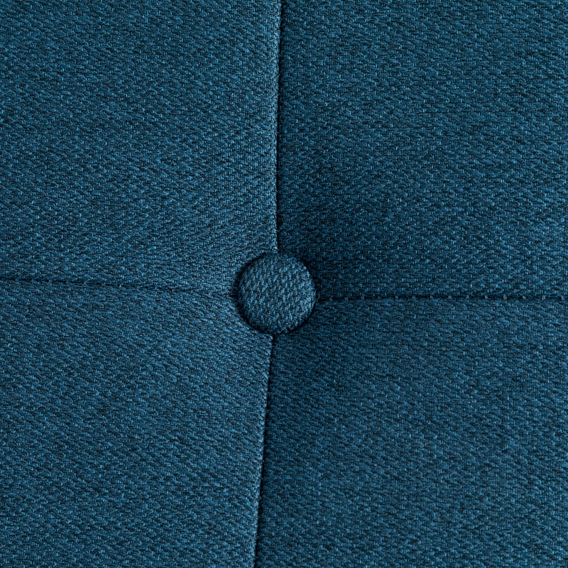 Banassak 28.5" Wide Fabric Tufted Armchair With Solid Wood Frame, Dark Blue Linen Blend