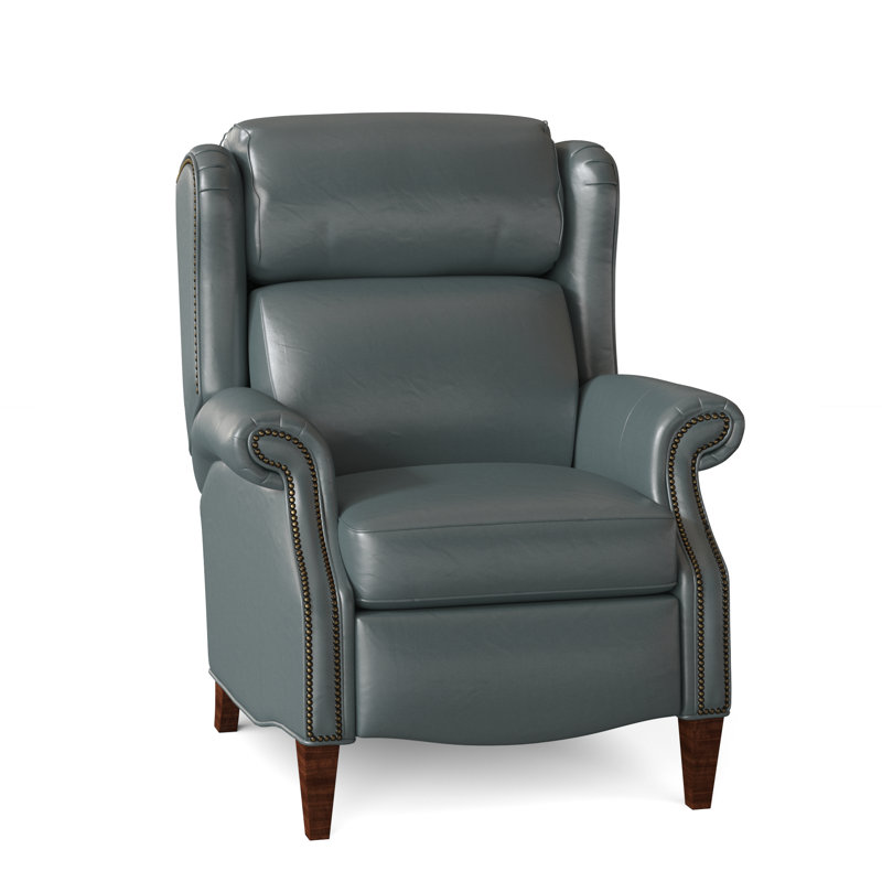 Miller Recliner, Aline Fumo Genuine Leather, Mahogany, Pewter