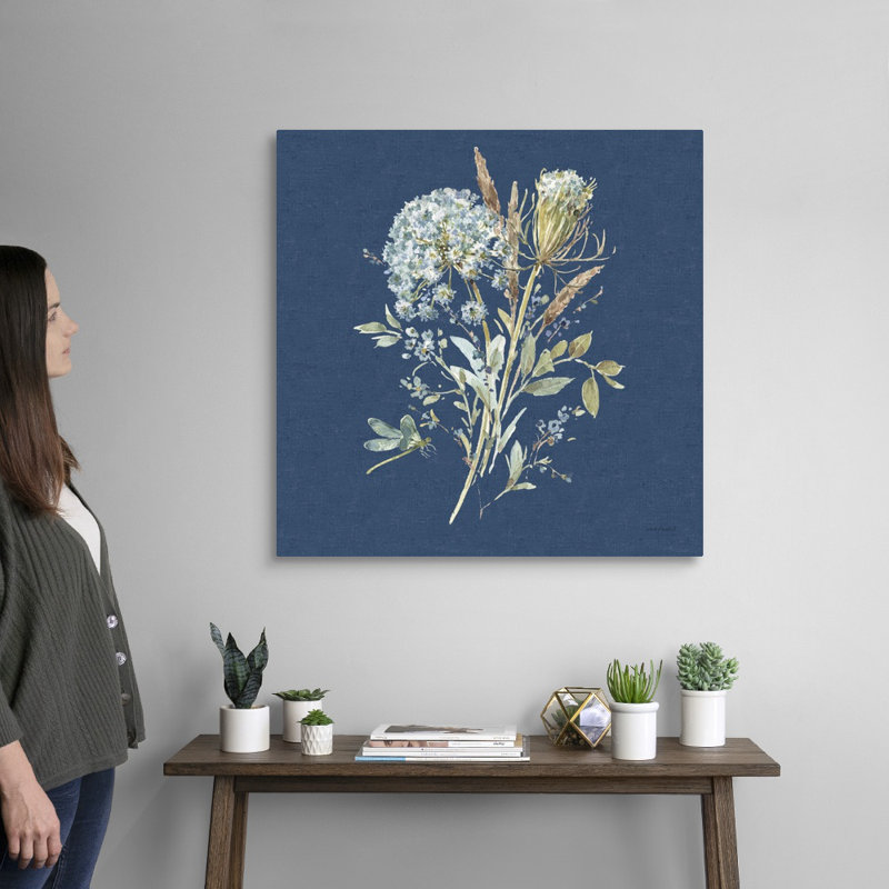 «Bohemian Blue 05 on Blue» par Lisa Audit - reproduction d'art, Toile tendue, H 30 po x l 30 po x P 1,25 po