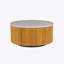 Table basse ronde blanche avec rangement naturel / blanc Voir ci-dessous
