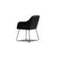 Chaise avec accoudoirs en cuir noir Vaughn