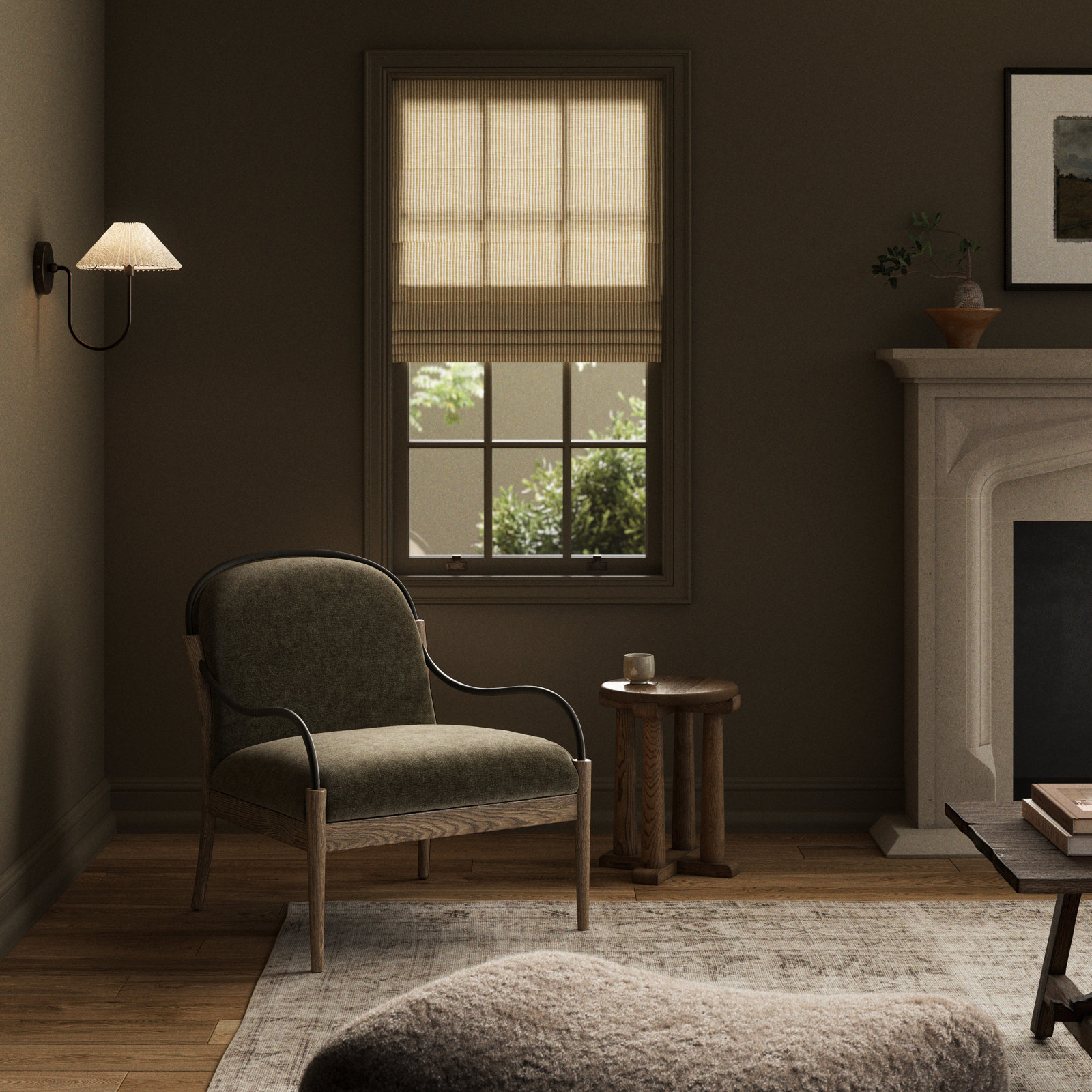 Demi Armchair, Malmo Olive Polyester Blend