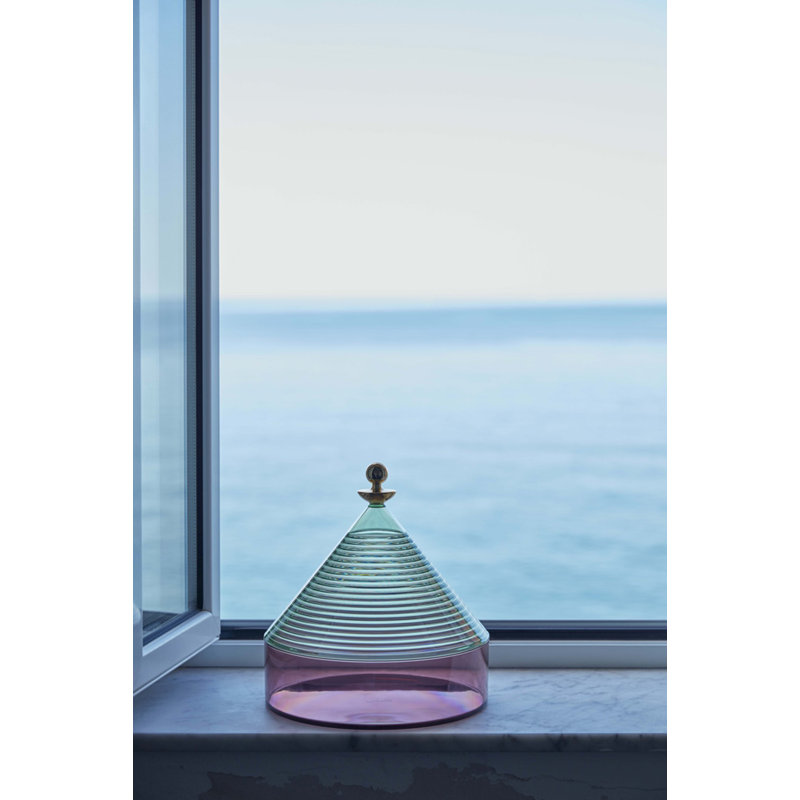 Trullo Decorative Box, Green/Pink
