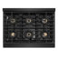 ZLINE Autograph 36 in. Black Stainless Marino Gas Range with 6 DuoPro Burners w/ Bronze Accents-473763250-473763251