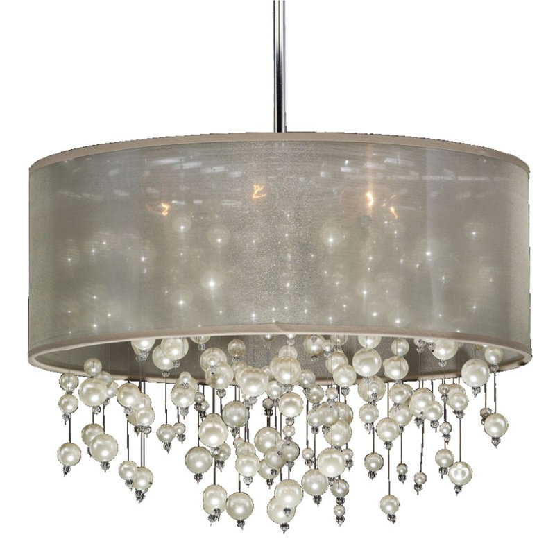 Lustre cylindrique unique et remarquable à 6 lumières Leal, Taupe
