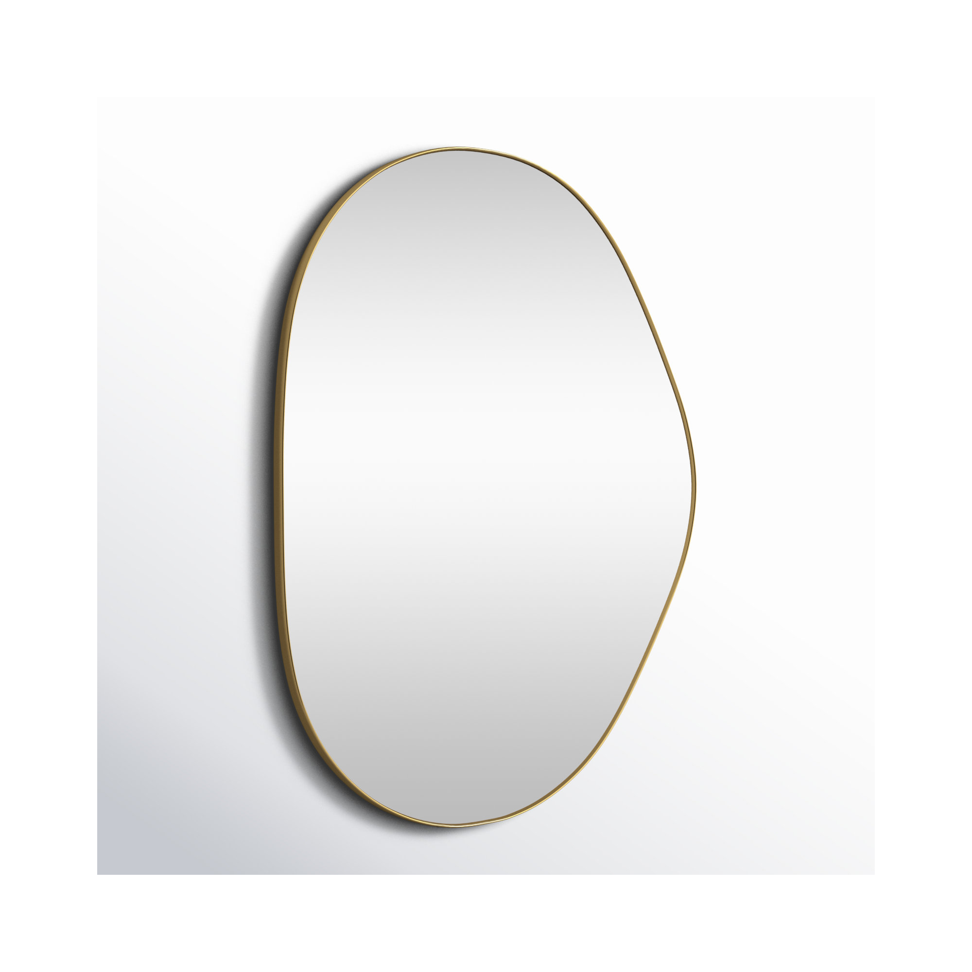 Kest Metal Asymmetrical Wall Mirror, 40" x 30", Gold