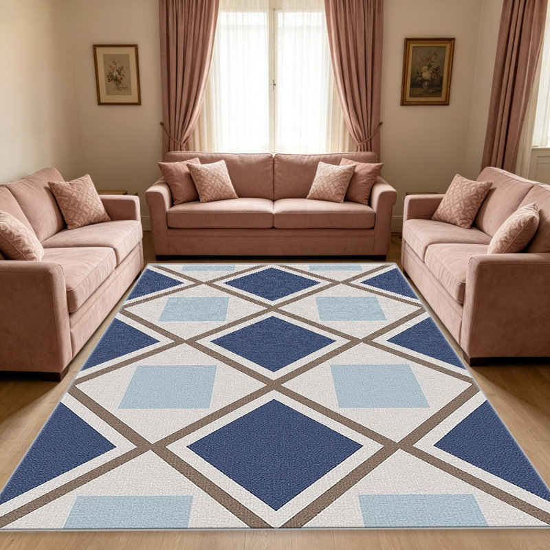 Blue Diamond carpet-easy to clean, machine-washable, soft and comfortable; suitable for door mats, kitchens, living rooms, bedrooms, corridors, and laundry areas. Easy to clean, durable carpet for home decoration.