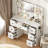 Makeup Vanity Desk With 10 Light 3 Lighting Modes Brightness And Mirror And Power Outlet