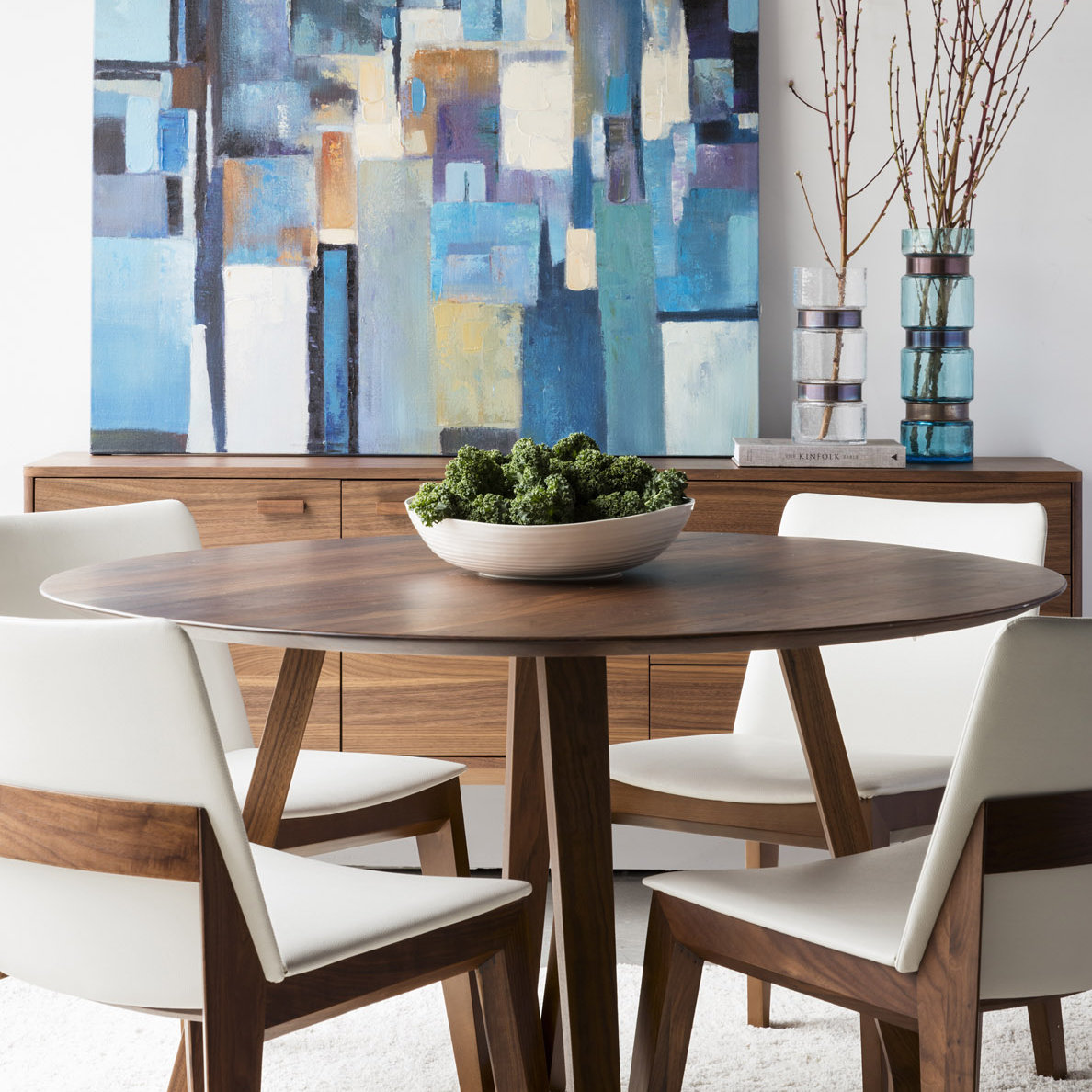 Fischer 48" Oak Dining Table, Brown