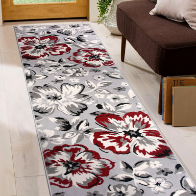 Tapis gris / rouge Rooshi
