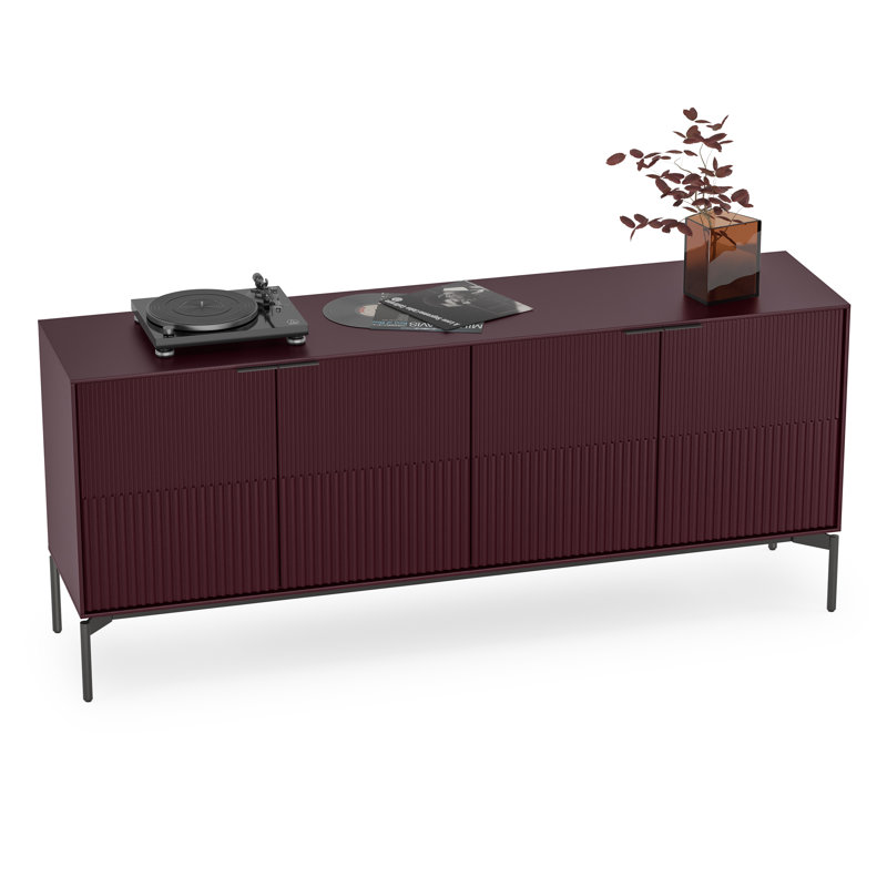 Zig 79.5'' W Credenza, Merlot/Brushed Carbon