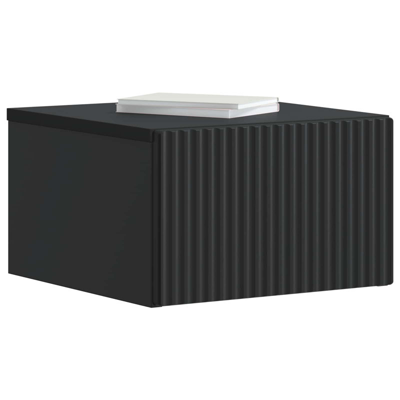 33cm W Manufactured Wood Bedside Table, Black