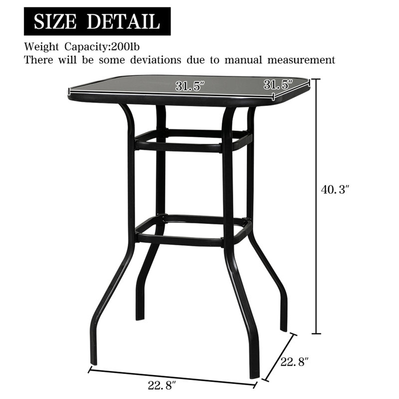 Table de bar Haydn, Noir
