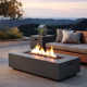Belle Concrete Rectangle Fire Pit Table