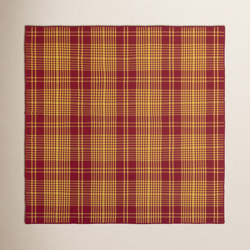 Trattoria Plaid Tablecloth, 59.1" Square, Yellow/Red