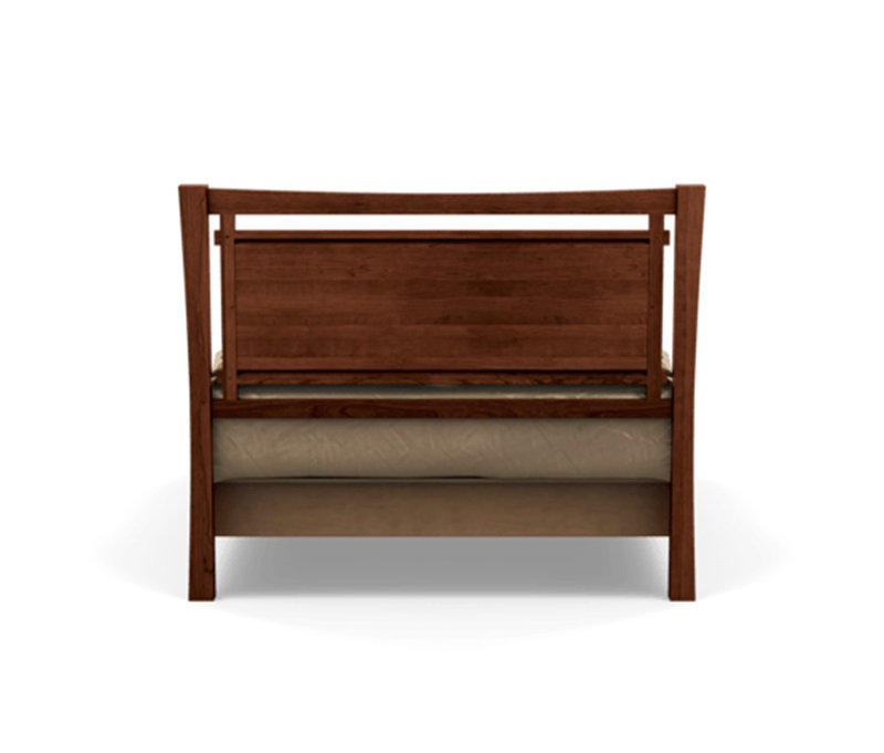 Monterey Upholstered Bed, California King, Ebony Leather, Cognac Cherry