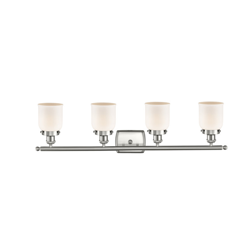 Éclairage pour meuble-lavabo 4 lumières 36 po Ballston Urban Bell, Blanc mat, Incandescent, Nickel satiné brossé