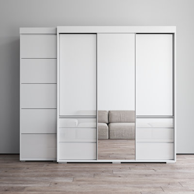 Marlize 94.2" Armoire with Adjustable Shelves, Hanging Rod, Matte Finish