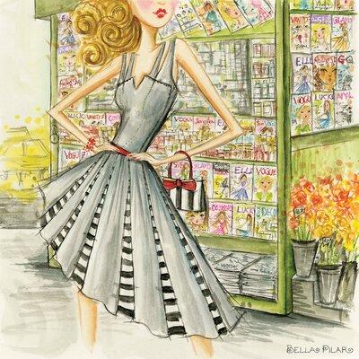 City Girl Series: The Newsstand Painting Print on Wrapped Canvas -  East Urban Home, USSC7736 33590847
