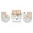 Winston Porter 5-piece Outdoor Patio White Wicker Conversation Sets, All Weather Outdoor Rattan Furniture Set Includes Glider Loveseat, 2 Coffee Table, 2 Swivel-gliders Chairs With Cushions-978762549