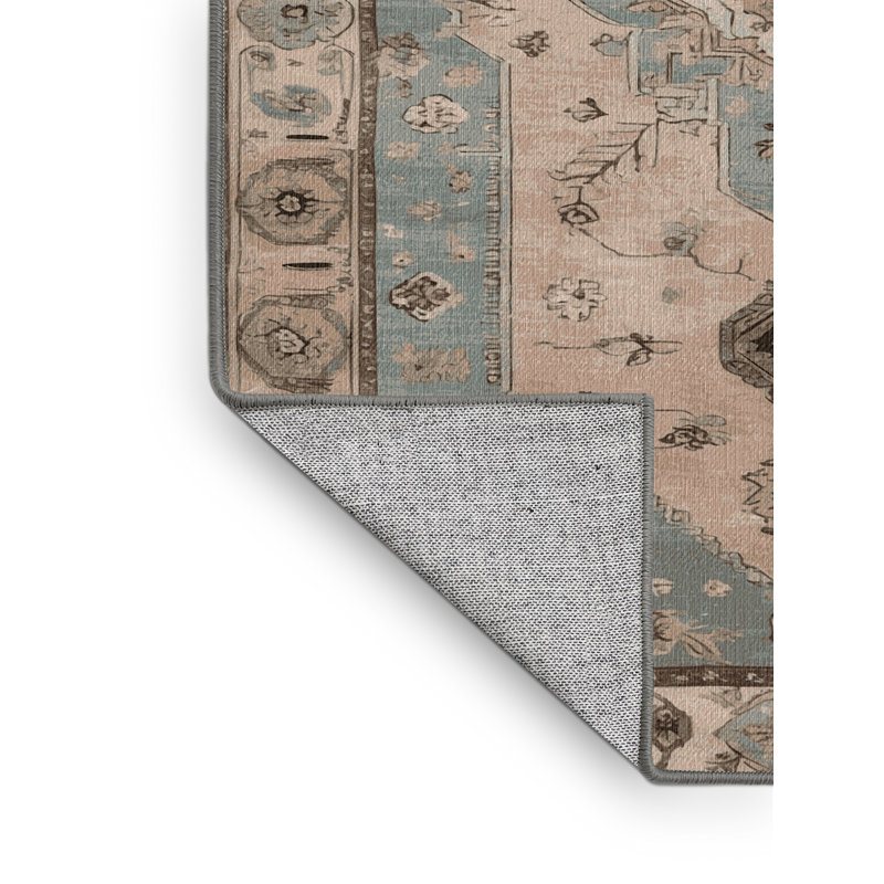 Machine Washable Afyon Gray Area Rug, Rectangle 6' x 9'