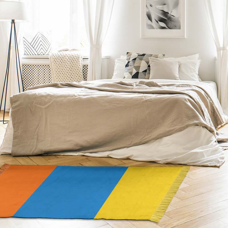 Tapis à rayures orange/bleu/jaune Miami, Non