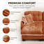 Canapé en chenille avec 4 coussins et garniture pompon avec 2 repose-pieds Chenille-129380427