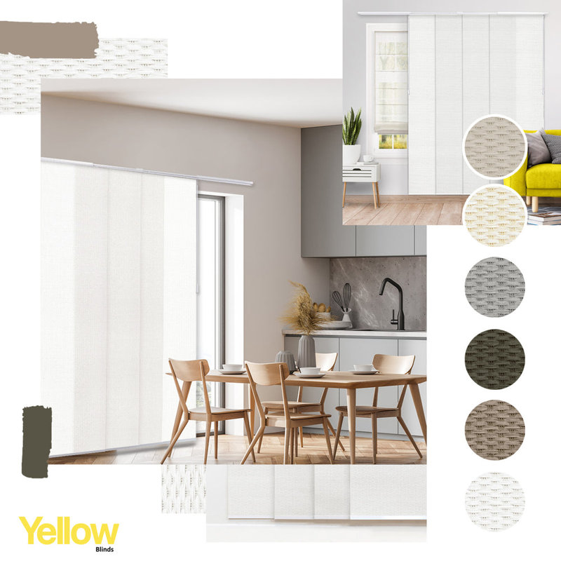 Adjustable Vertical Sliding Panel Track Blinds, Wilshire White