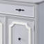 Armoire décorative grise à 1 tiroir - 2 portes avec rangement à pieds rétro élégants et élégants en métal coulissant