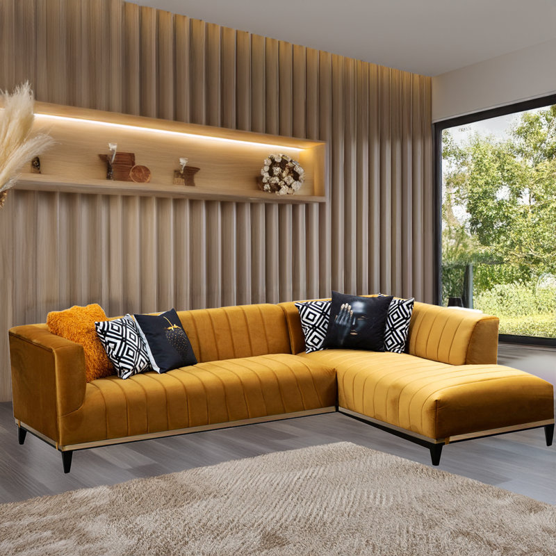 Upholstered L-Shaped Sectional Right Hand Facing