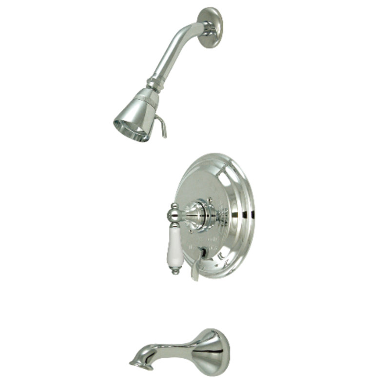 Robinet de baignoire et de douche à pression équilibrée à poignée simple en laiton Kingston, garniture seulement avec poignée de dérivation
