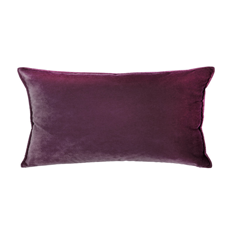 Franklin Washable Velvet Square Pillow Cover & Insert , 12"H x 26"W, Burgundy