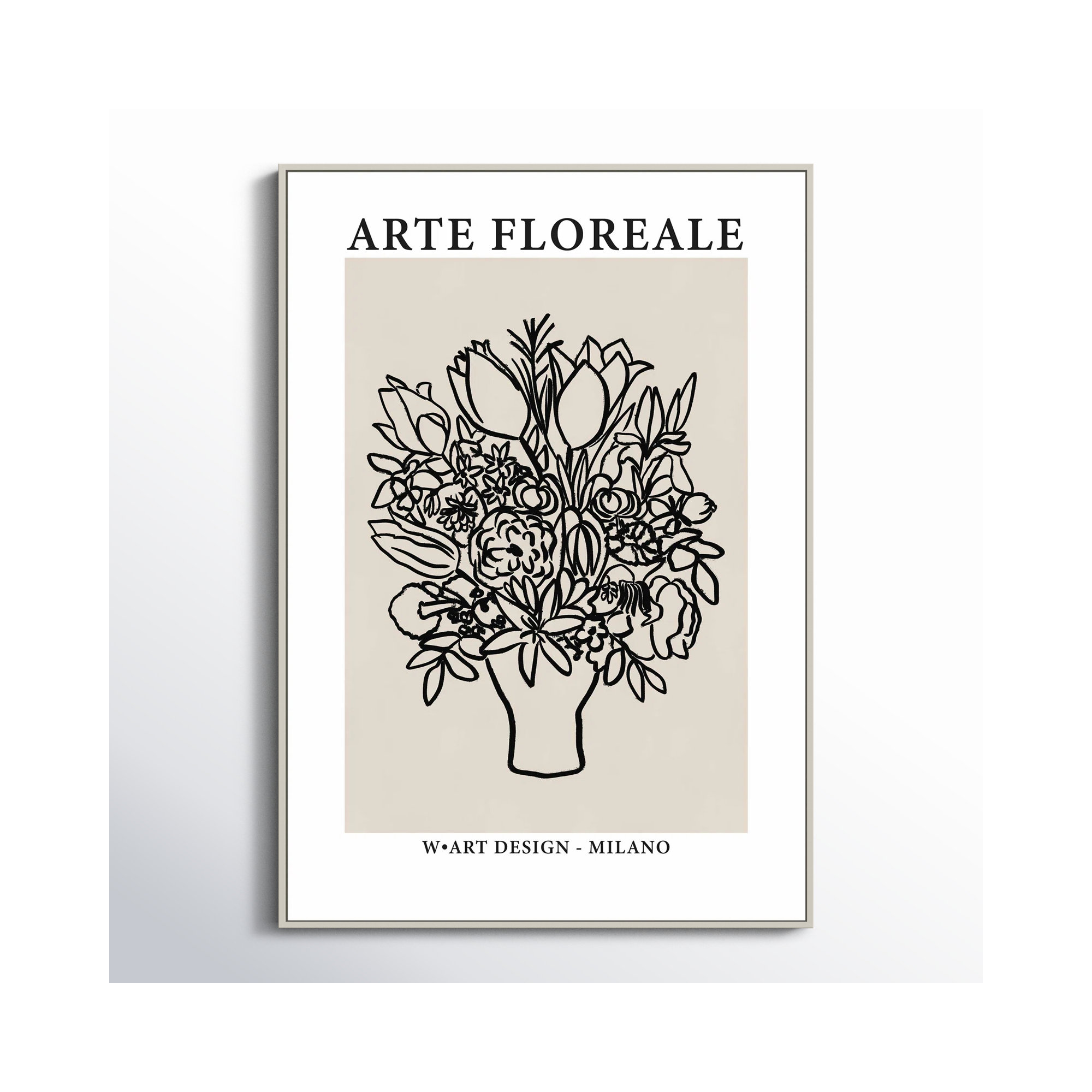 Arte Floreale 1 by Romina Gadler, Black Canvas Framed, 30" H x 21" W