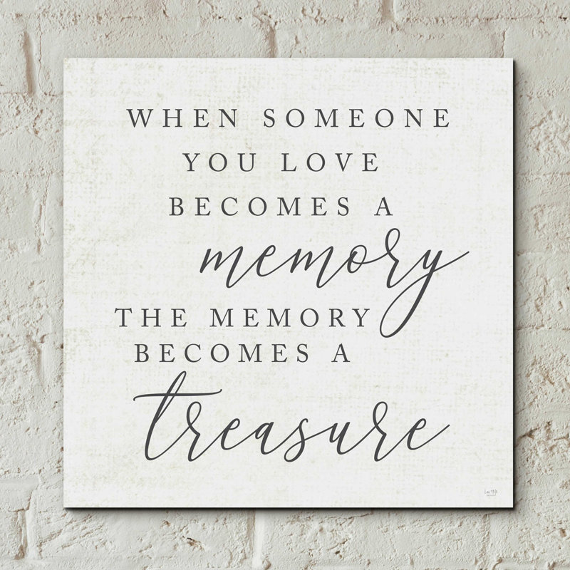 «Treasured Memory» par Lux + Me - Art textuel sans cadre, H 12 po x l 12 po x P 0,13 po