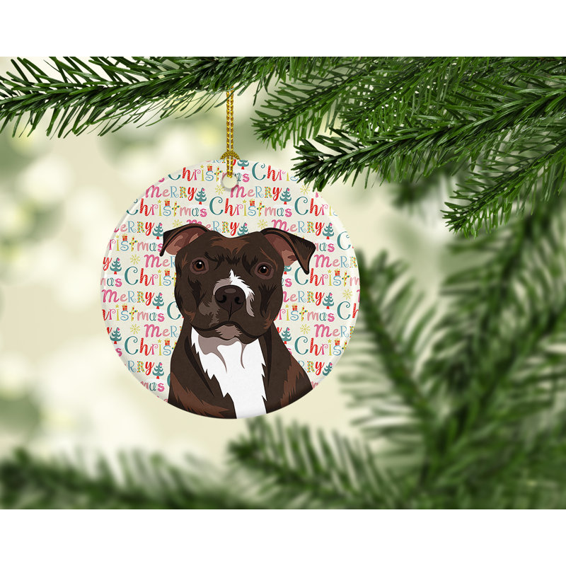 Ornement suspendu de Noël Pit Bull Brindle