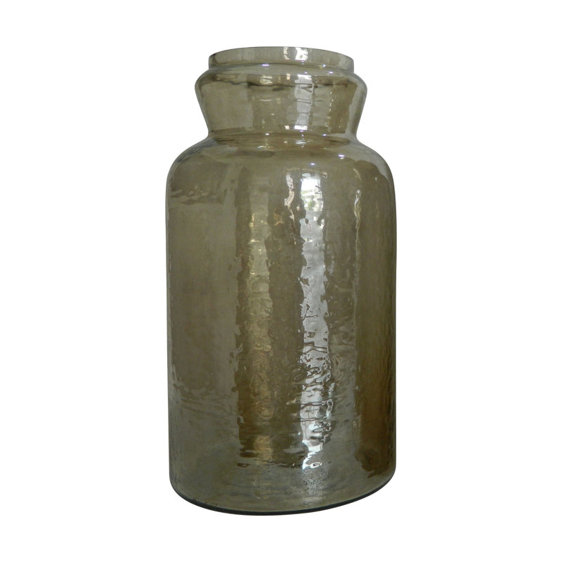 Lanterne en verre, Vert olive, H 19 po x l 9 po x P 9 po