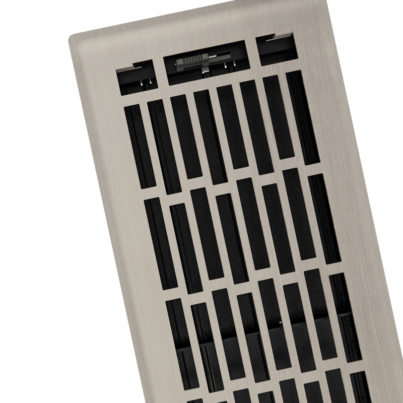 Registre de plancher Geneva, Nickel brossé, L 12 po x l 4 po x H 1,31 po