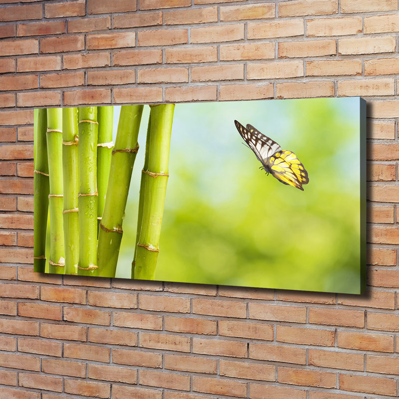 Bamboo And Butterfly - Wrapped Canvas Print