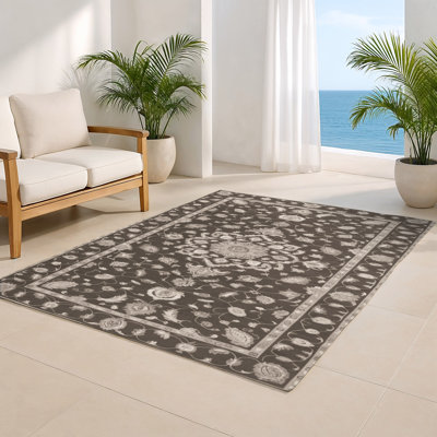 Tapis gris d'intérieur et d'extérieur Tabriz
