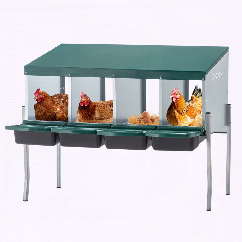 Boîte de nidification à 4 trous avec pattes et couvercle, 31.88" H x 42.12" W x 12.99" D