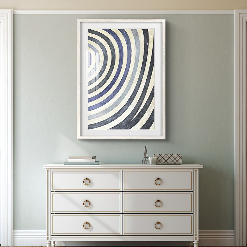 Anneaux d'abstrait I - impression encadrée, Blanc, H 19,5 po x l 16,5 po