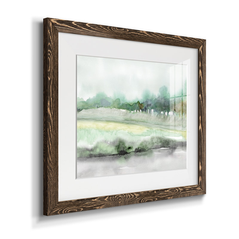 «Season of Summer» - peinture encadrée, H 31,5 po x l 23,5 po x P 1,5 po, Encadré de bois de noyer