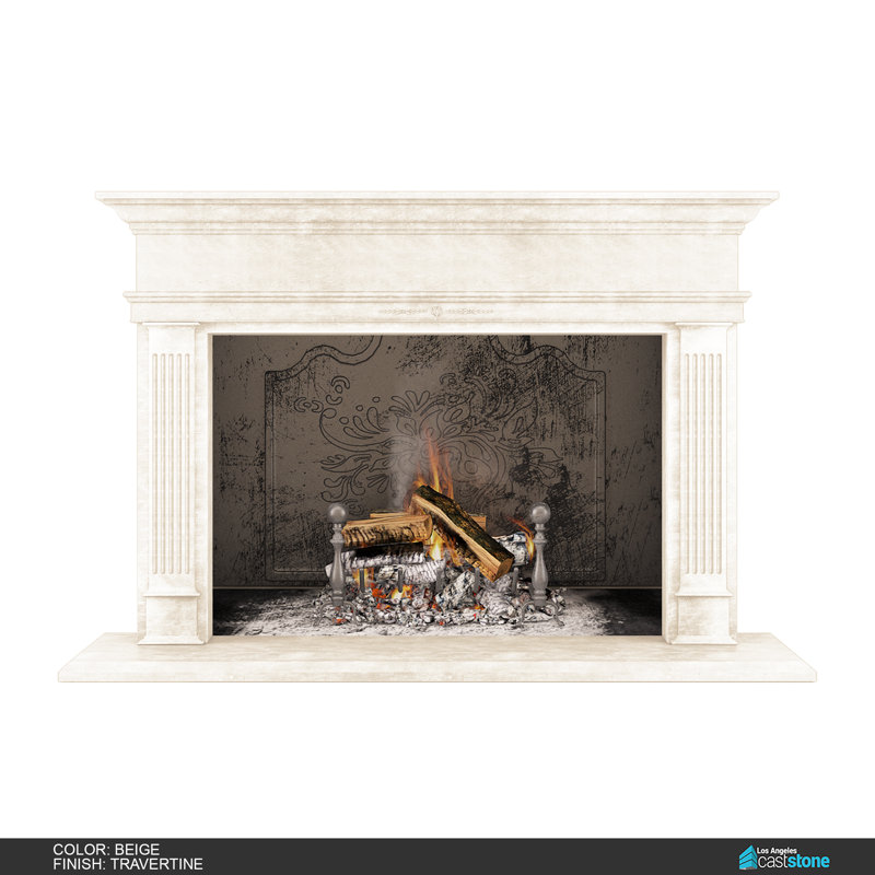 Hamburg Fireplace Surround, Travertine Beige
