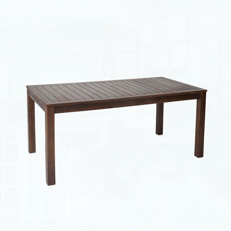 Table de salle à manger d'extérieur en bois d'acacia avec surface à lattes