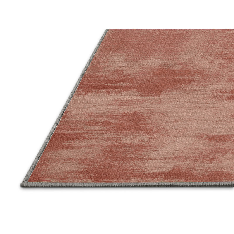 Machine Washable Abstract Brown Area Rug, Square 7'