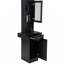 Classic Barber Station, Salon Station With Locking Drawer, Glass Door, Storage Cabinets, Dryer Holders