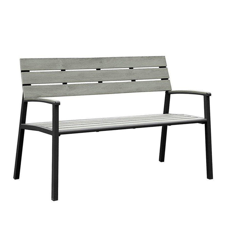 Banc de jardin en aluminium Abrego, Gris