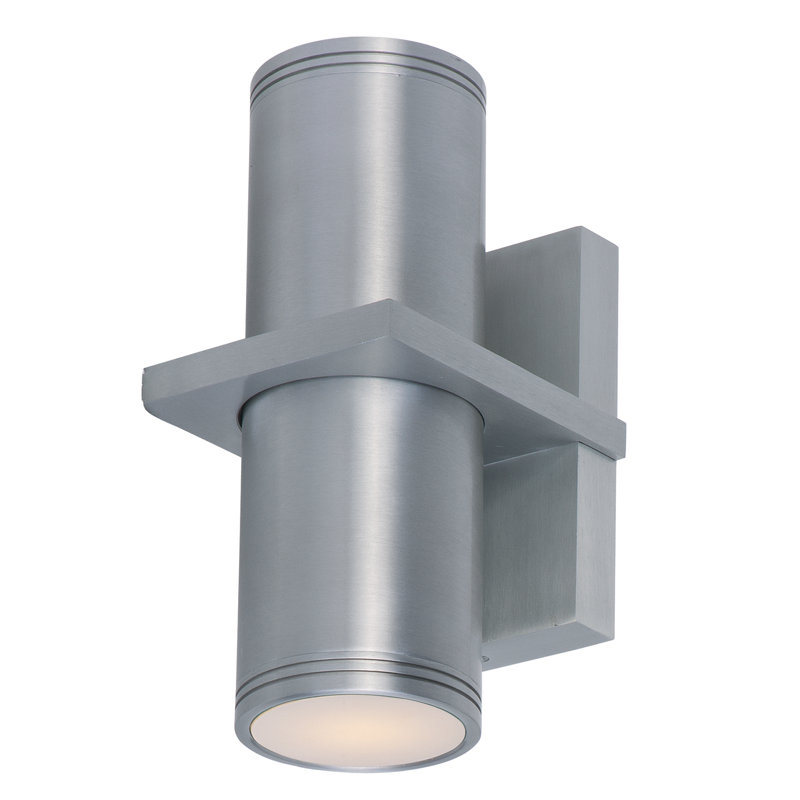Applique murale d'extérieur 2 lumières DEL Kalon, Aluminium brossé, DEL 15 W