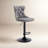 Meryl Velvet Swivel Barstools with Adjustable Seat Height, Ergonomic Backrest, and Decorative Button-Tufted Detailing